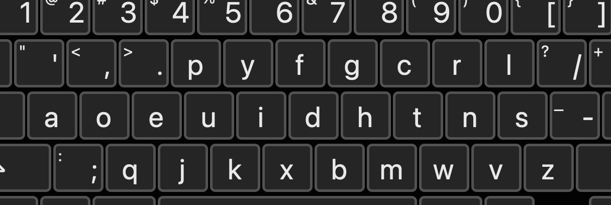 dvorak keyboard layout